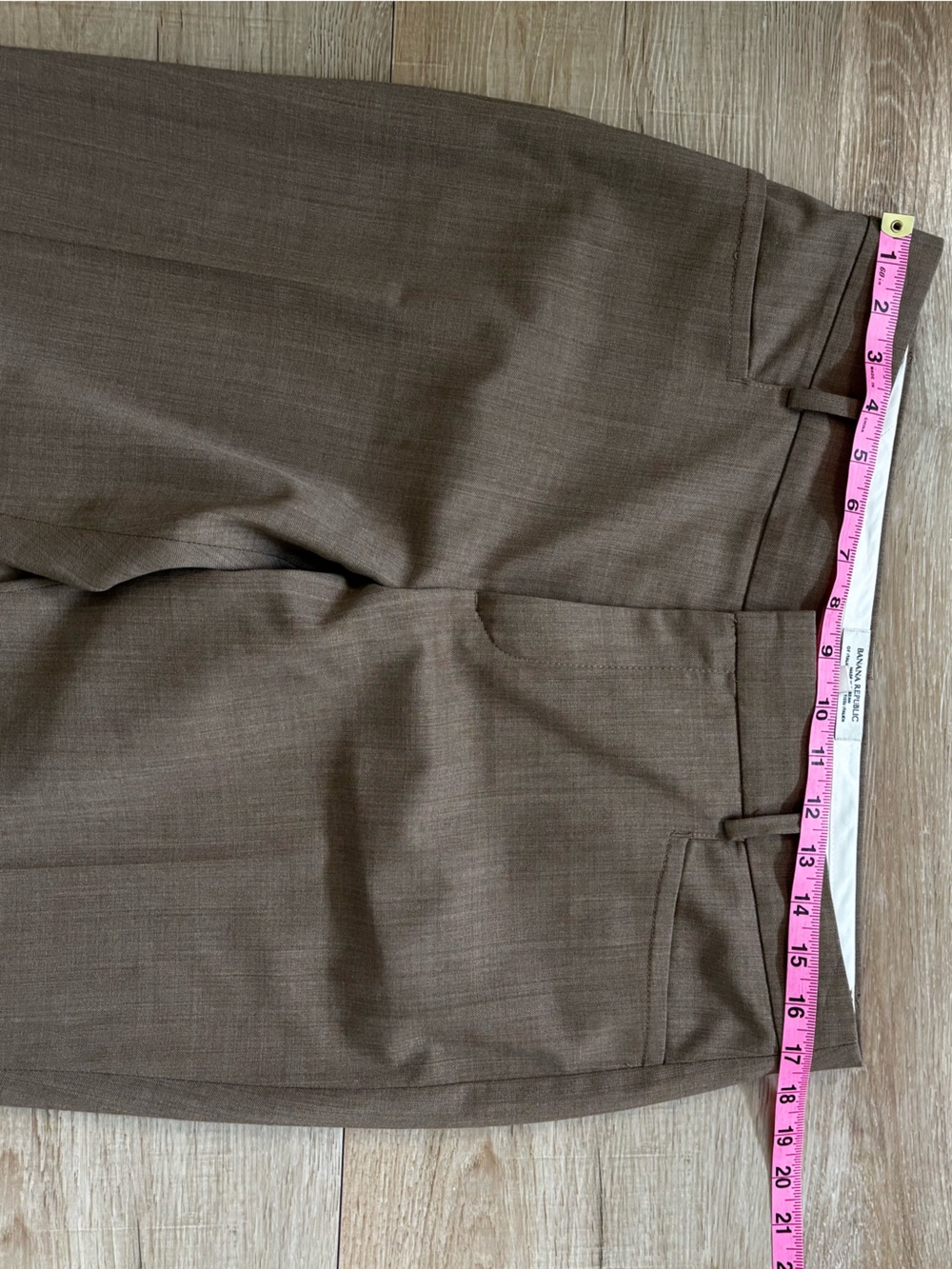 Banana Republic Wool Brown Straight-Leg  Trousers - Picture 5 of 9